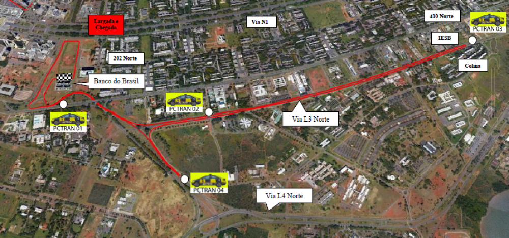 Vias da Asa Norte serão fechadas para corrida noturna neste sábado