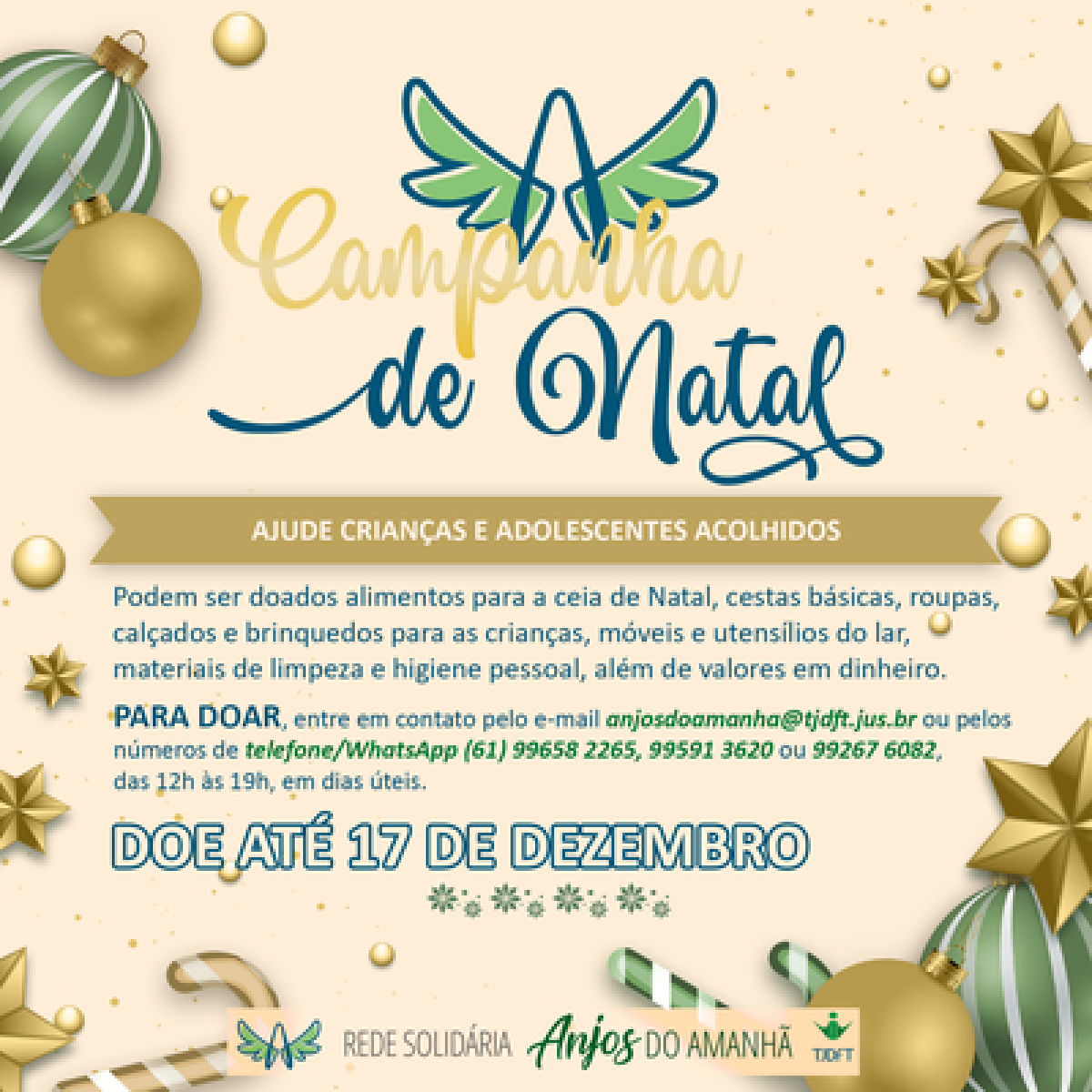 VIJ-DF lança campanha de Natal para ajudar crianças e jovens acolhidos