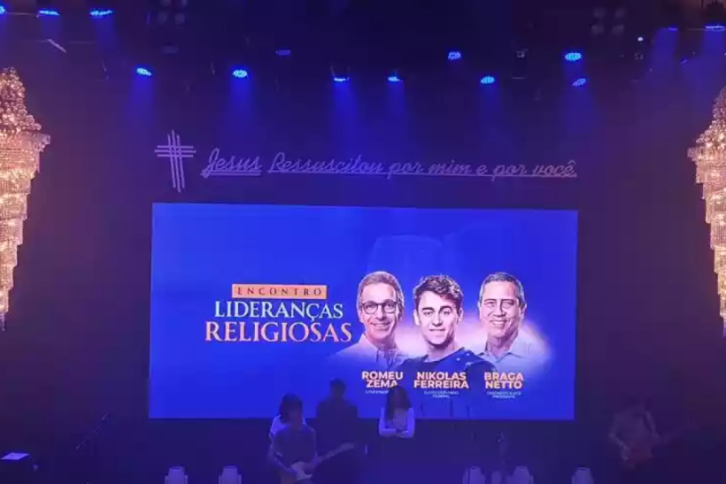 Zema é anunciado como 'liderança religiosa' em BH