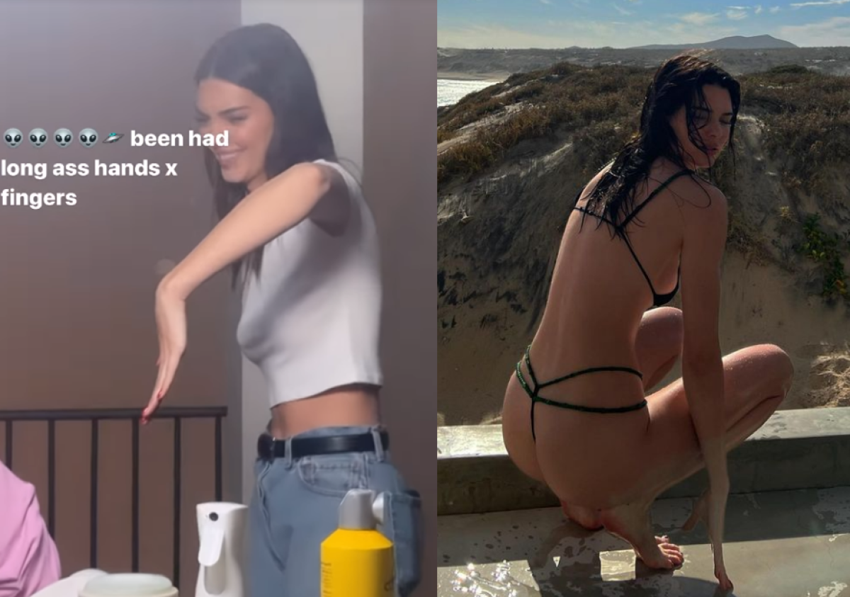 Kendall Jenner chama atenção em fotos por conta de sua mão gigante