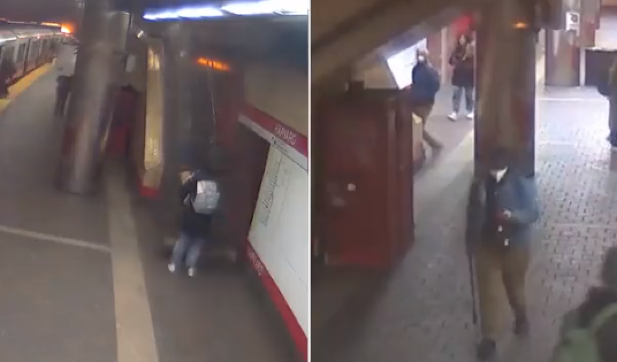 Teto de metrô de Boston desaba e quase atinge passageira