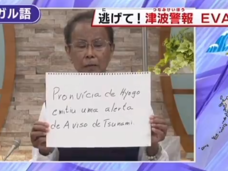 TV japonesa alertou brasileiros, em português, para risco de tsunami: 