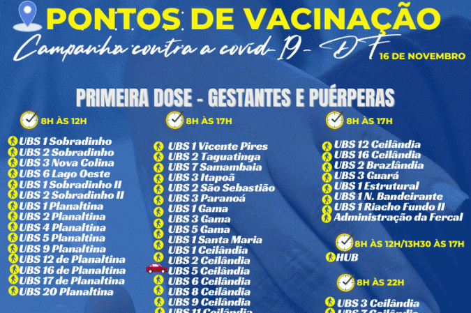 Primeira dose de gestantes e puérperas e dose de reforço de idosos