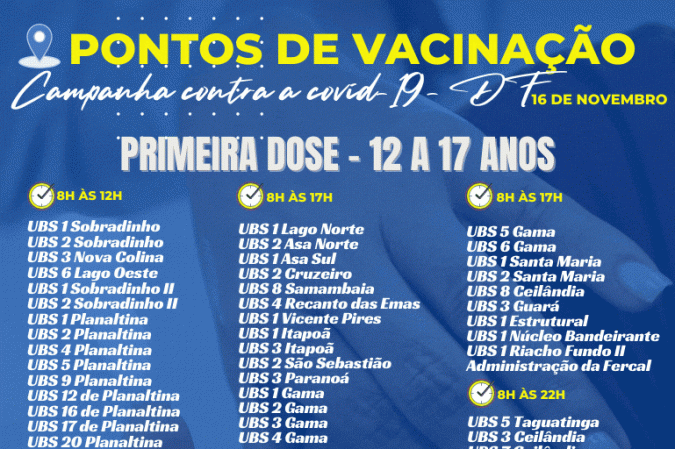 Primeira dose de pessoas com 12 anos ou mais