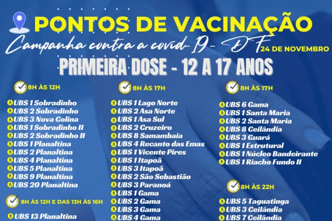 Confira onde se vacinar nesta quarta-feira (24/11)