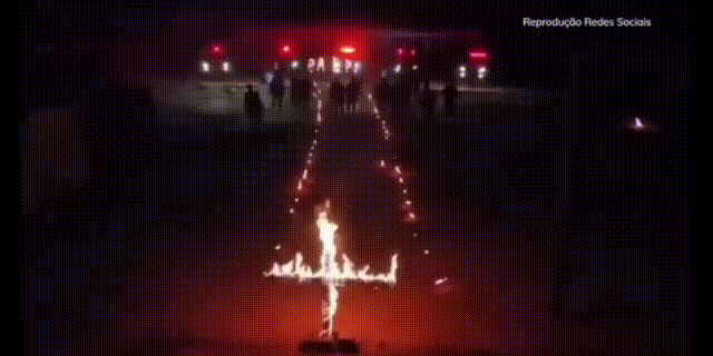  O vídeo foi publicado na página da Polícia Militar de São Paulo e apagado em seguida  -  (crédito: Reprodução Redes Sociais)