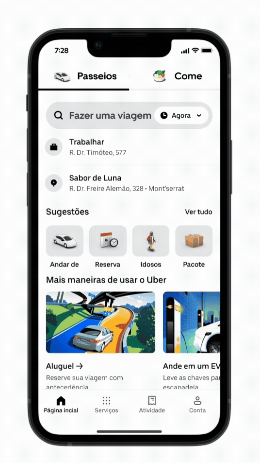 Passo a passo para configurar conta sênior