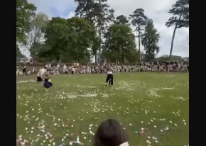 chuva de ovo de pascoa - (crédito: reprodução) chuva de ovo de pascoa - (crédito: reprodução)