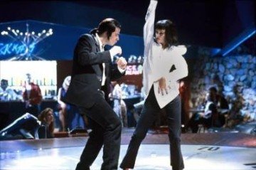 Cena do filme Pulp Fiction, de Quentin Tarantino, que Uma Thurman e John Travolta reproduziram no Oscar de 2022
 -  (crédito: Miramax/Divulga&ccedil;&atilde;o)