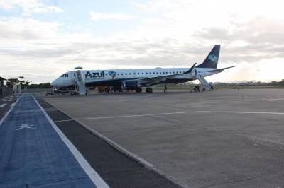 Vista a bordo de uma aeronave da companhia Azul linhas Aéreas no eixo  Navegantes X Confins  -  (crédito: Cleiton Juventino)