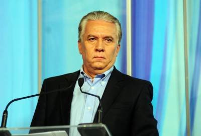 27/09/2014. Crédito: Bruno Peres/CB/D.A Press. Brasil. Brasília - DF. O candidato Geraldo Magela (PT) durante debate entre os candidatos ao Senado Federal pelo Distrito Federal, no Memorial JK, promovido pela Rede Record.