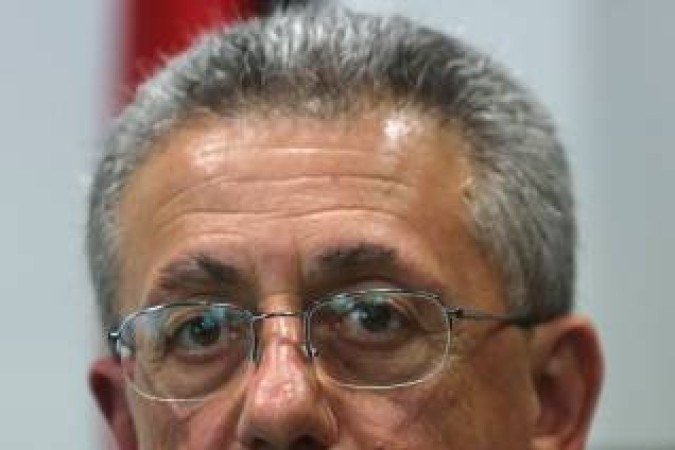 Palestinian official Mustafa Barghouti, speaks to reporters during a press conference in the West Bank city of Ramallah on June 24, 2015, on the file being prepared for the International Criminal Court (ICC) providing proof of what Palestinian authorities say are Israeli crimes committed against Palestinians. AFP PHOTO / ABBAS MOMANI