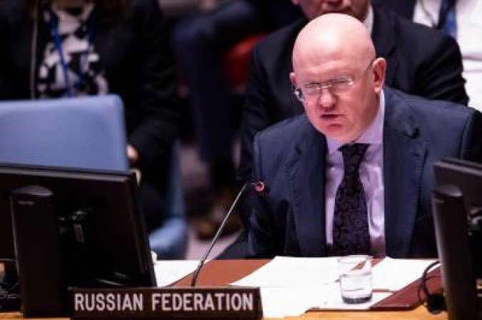 Representante permanente da Rússia nas Nações Unidas, Vasily Nebenzya - (crédito: JOHANNES EISELE) Representante permanente da Rússia nas Nações Unidas, Vasily Nebenzya - (crédito: JOHANNES EISELE)