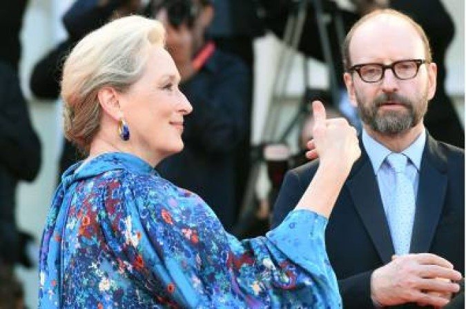 US actress Meryl Streep and US director Steven Soderbergh arrive for the screening of the film 