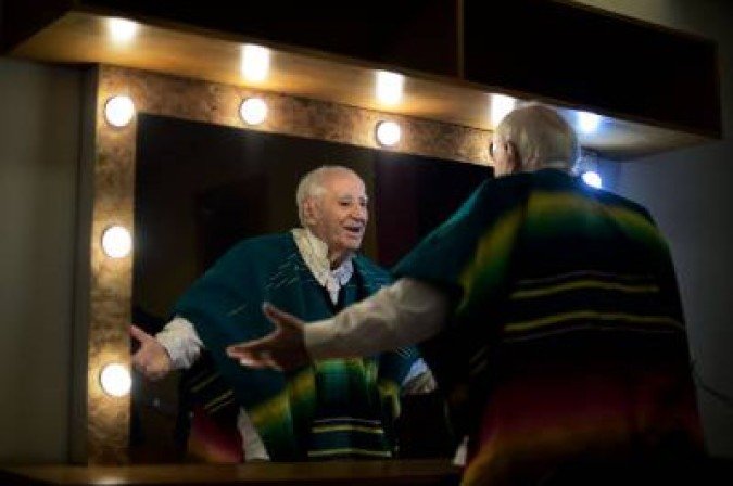 Brazilian actor and director Jose Celso Martinez Correa, aka Ze Celso, 82, gets ready to perform in the 