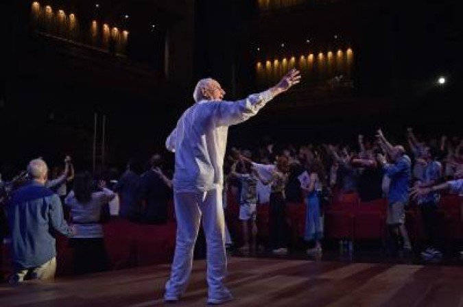 Zé Celso em cena na remontagem de Roda Viva, em 2019