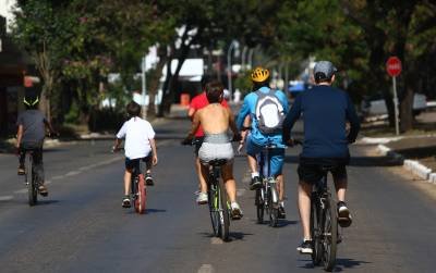 Fechada aos domingos, a pista tornou-se uma opção de 
lazer para os moradores da região durante a pandemia

