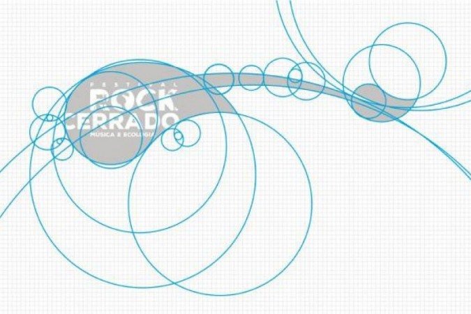 Esboço a lápis, diagrama técnico e arte final: três etapas da construção da nova logomarca do Rock Cerrado