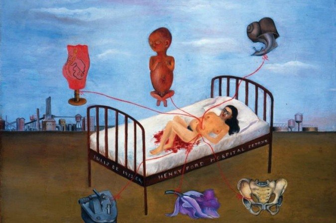 Tela Henry Ford Hospital, da artista plástica Frida Kahlo.