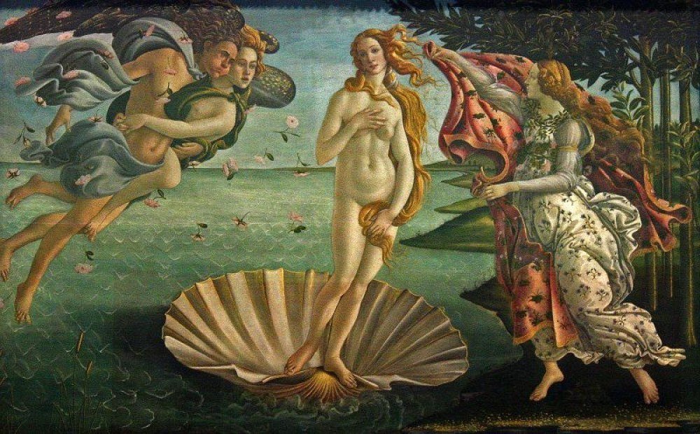 Pintura O nascimento de Vênus, de Sandro Botticelli.