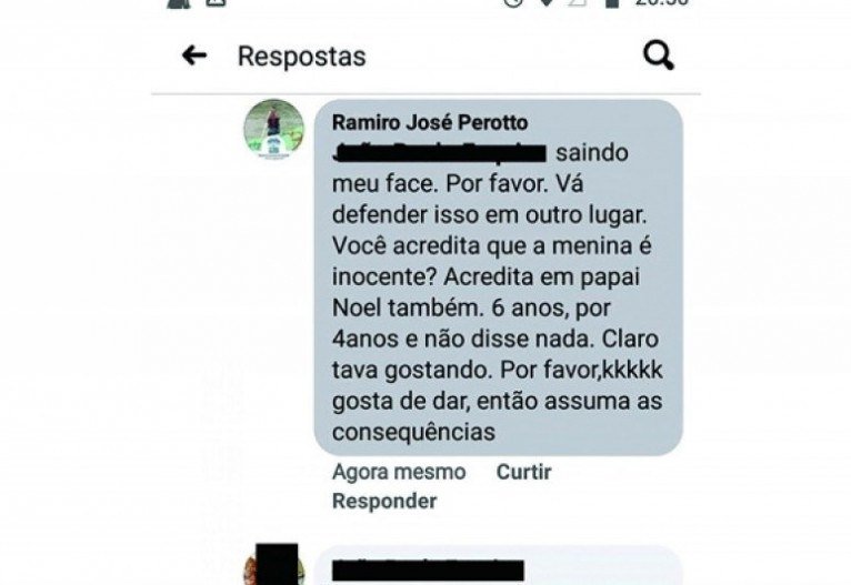 Ofensas de padre contra menina de 10 anos