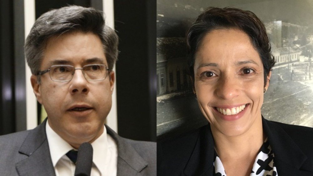 À esquerda, o candidato a reitor da UnB Virgílio Arraes e, à direita, a candidata a vice-reitora Suélia Fleury, membros da chapa 81