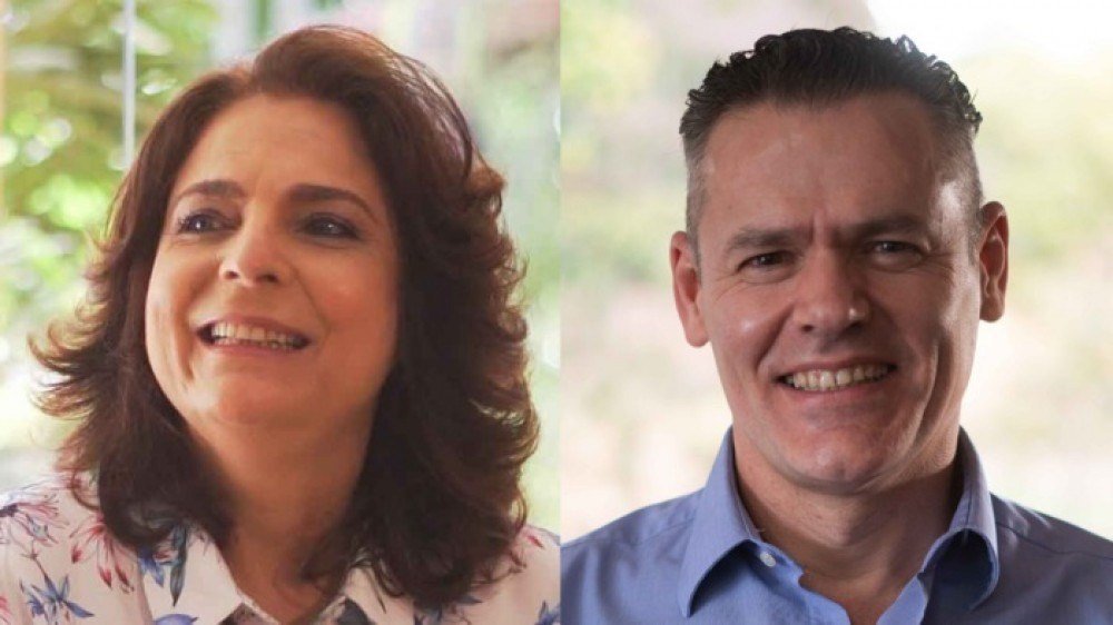 Os candidatos à reeleição para os cargos de reitora e vice-reitor, respectivamente, Márcia Abrahão e Enrique Huelva, membros da chapa 86