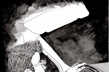 Ilustra&ccedil;&atilde;o interna do livro Canto escuro, de Daniel Barros 