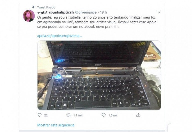 Campanha da estudante foi compartilhada mais de mil vezes na rede social