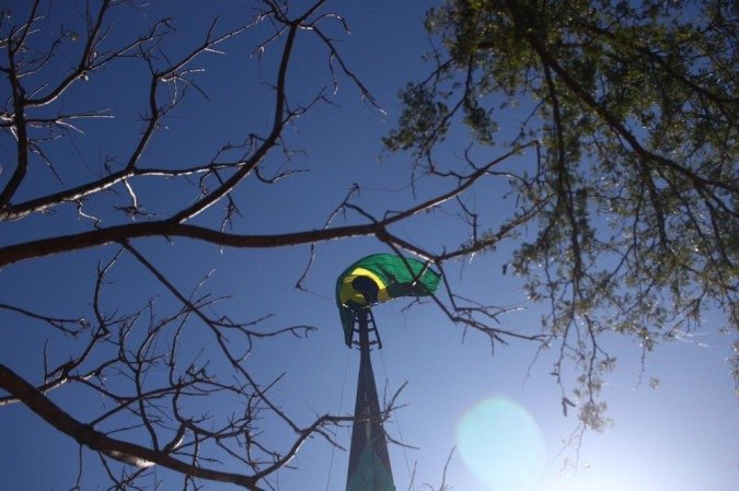 Cerimônia de hasteamento da bandeira nacional neste domingo (6/9)
