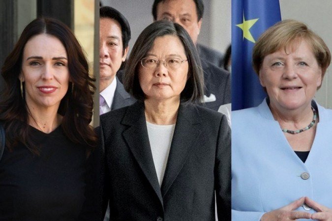 A primeira-ministra da Nova Zelândia, Jacinda Ardern; a presidente de Taiwan, Tsai Ing-Wen e a primeira-ministra alemã, Angela Merkel: menos mortes por covid-19 em seus países do que em nações com perfil semelhante lideradas por homens - (foto: AFP) A primeira-ministra da Nova Zelândia, Jacinda Ardern; a presidente de Taiwan, Tsai Ing-Wen e a primeira-ministra alemã, Angela Merkel: menos mortes por covid-19 em seus países do que em nações com perfil semelhante lideradas por homens - (foto: AFP)