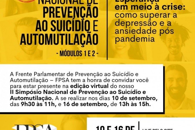 Evento será realizado em duas etapas: a primeira ocorre nesta quinta-feira (10/9), a segunda está marcada para o próximo dia 16 -  (crédito: Reprodução FPSA)