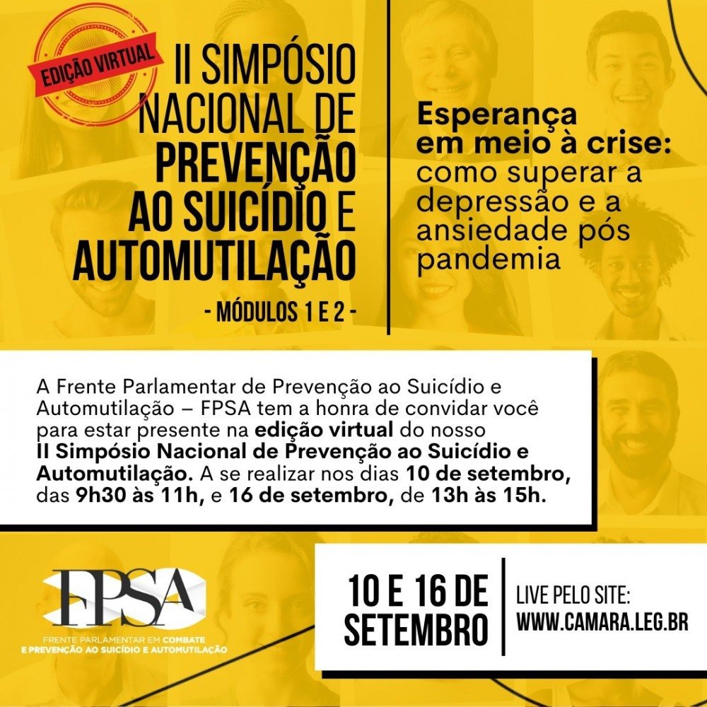 Setembro Amarelo: Câmara promove valorização da vida em evento on-line