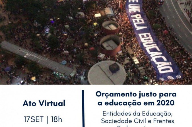 O ato ocorrerá às 18 horas desta quinta-feira (17/9), e visa defender um orçamento justo para a educação no próximo ano - (crédito: Andifes/Reprodução) O ato ocorrerá às 18 horas desta quinta-feira (17/9), e visa defender um orçamento justo para a educação no próximo ano - (crédito: Andifes/Reprodução)