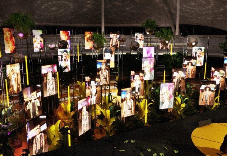 Cenografia do palco da live de Duda Beat e Nando Reis