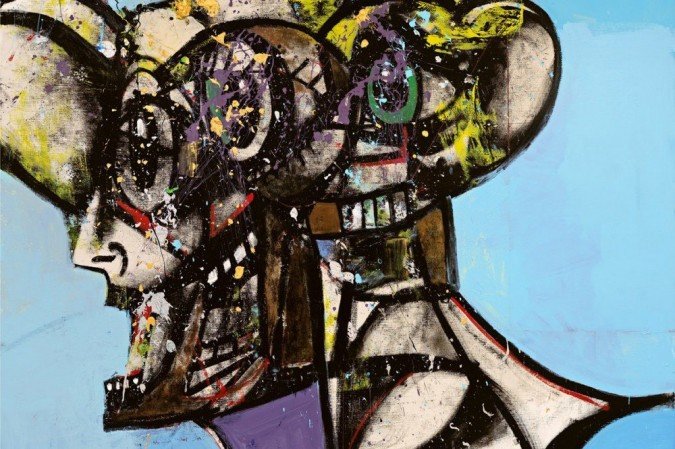 George Condo, artista que trabalha com Kanye West, fez a arte do novo single de Travis Scott - (crédito: Epic Records/Cactus Jack/Divulgação) George Condo, artista que trabalha com Kanye West, fez a arte do novo single de Travis Scott - (crédito: Epic Records/Cactus Jack/Divulgação)