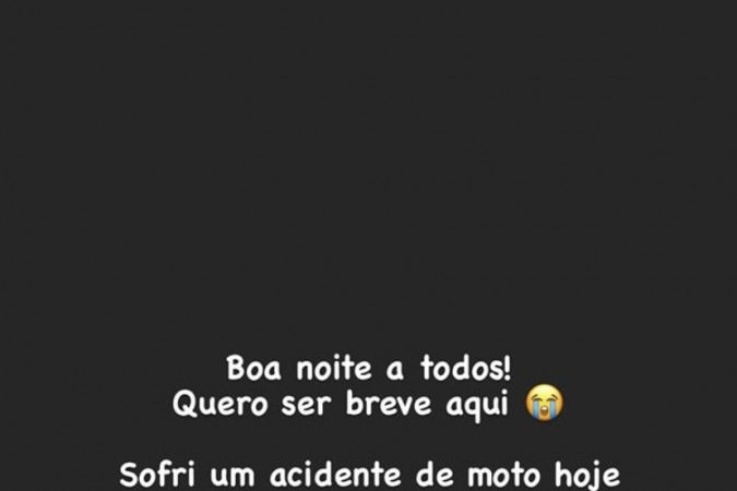 Anúncio de Mc Brinquedo sobre acidente de moto