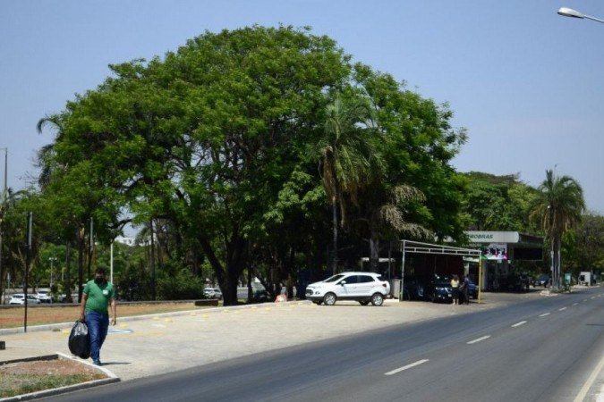 Estacionamento ocupa área irregular na 109 Sul - (crédito: Marcelo Ferreira/CB/D.A Press) Estacionamento ocupa área irregular na 109 Sul - (crédito: Marcelo Ferreira/CB/D.A Press)