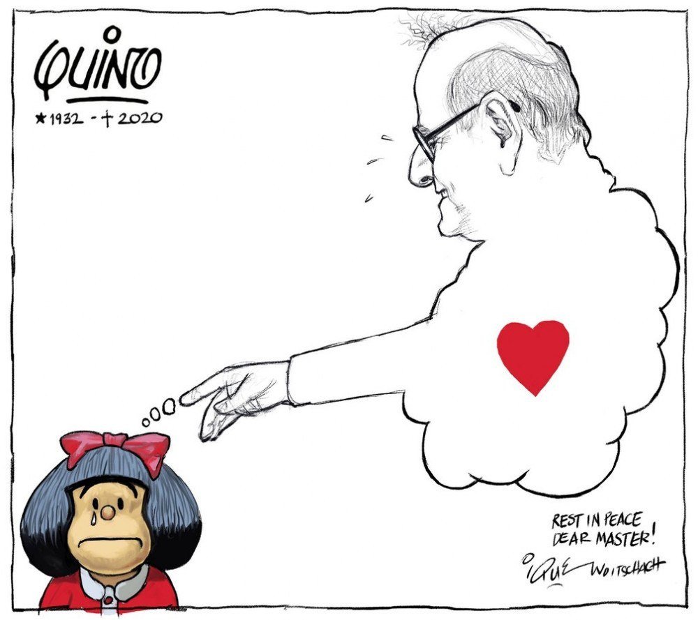 Homenagem da Associação dos Cartunistas do Brasil ao argentino Quino