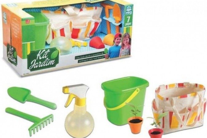 Kit Jardinagem Infantil &ndash; sete pe&ccedil;as, das Lojas Americanas (R$ 39,99)