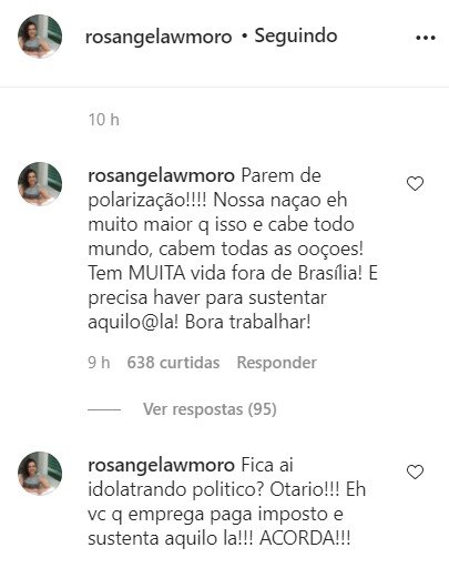 Rosângela Moro discute com seguidores bolsonaristas no Instagram