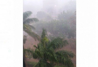 Registro de chuva no Sudoeste nesse domingo (18/10) - (crédito: Plácido Vieira) Registro de chuva no Sudoeste nesse domingo (18/10) - (crédito: Plácido Vieira)