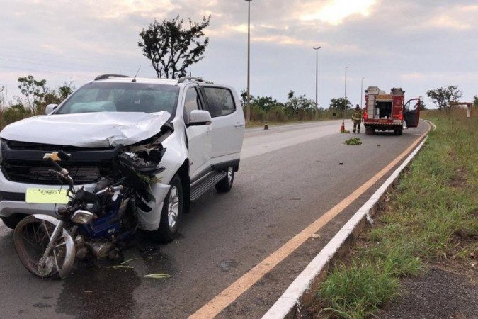 Acidente ocorreu na BR-080 na altura de Brazlândia - (crédito: Divulgação / CBMDF) Acidente ocorreu na BR-080 na altura de Brazlândia - (crédito: Divulgação / CBMDF)