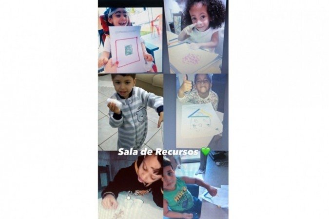 Em print, alunos mostram as atividades propostas pela professora Fábia Moura