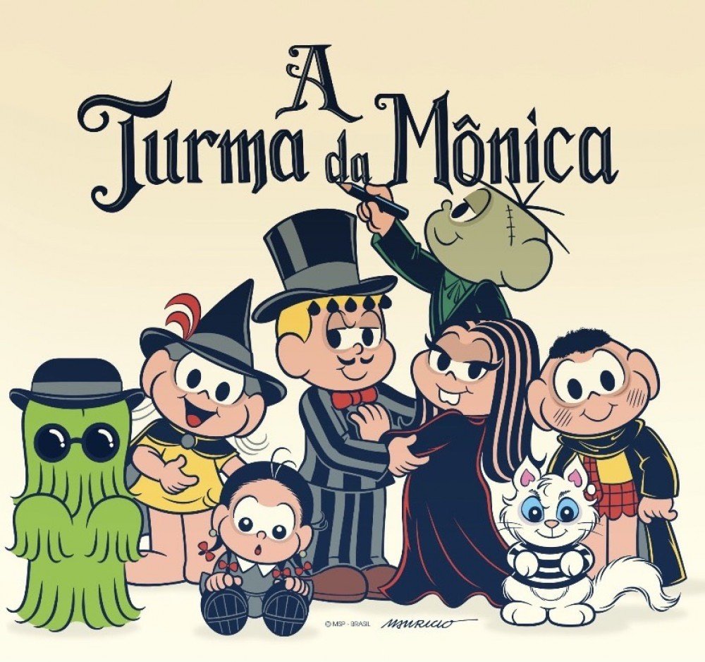 Turma da Mônica se fantasia de Família Addams para celebrar o Halloween