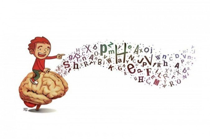 Ilustração linguagem crianças