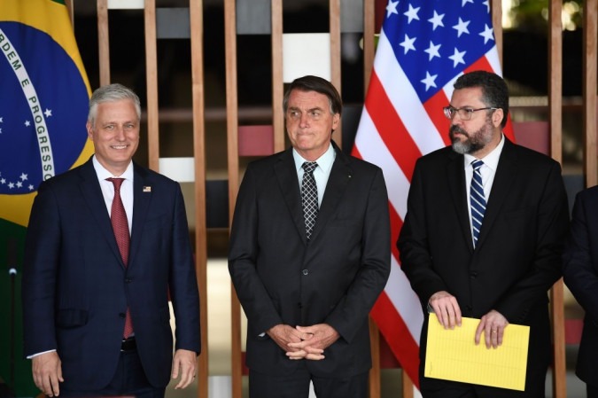 Robert O'Brien, assessor especial de Trump, Bolsonaro e Ernesto Araújo -  (crédito: AFP / EVARISTO SA)