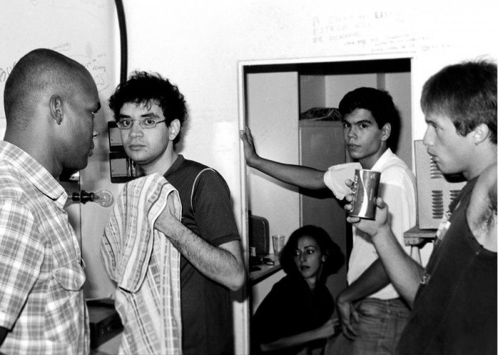 Legião Urbana nos bastidores da Sala Funarte, na época do lançamento do primeiro disco