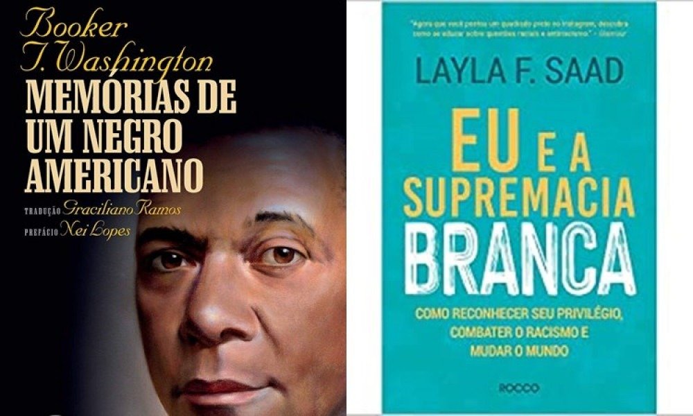 Capas dos livros 'Memórias de um negro americano' e 'Eu e a supremacia branca'