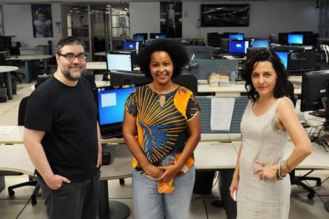 Repórteres do Correio Braziliense finalistas do Prêmio Jornalístico Vladimir Herzog. Humberto Resende, Carmen Souza e Adriana Bernardes